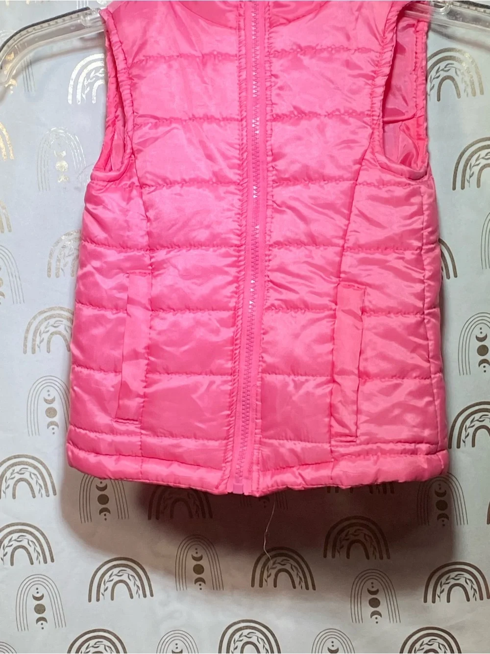 Kids Sleeveless Puffer Vest - Pink